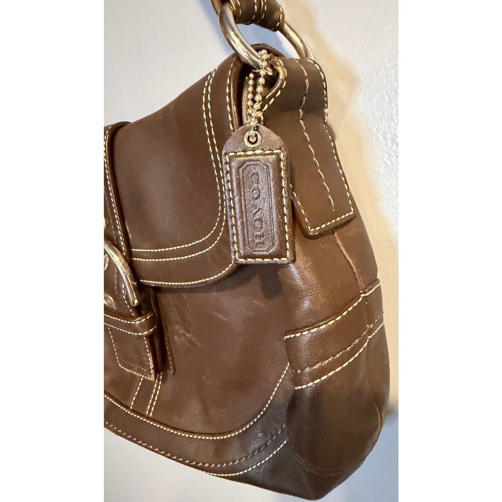 Vintage Coach Soho Leather Flap Shoulder Bag in Brown - Picture 2 of 16